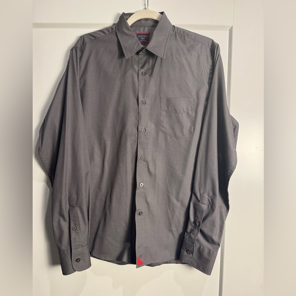 UNTUCKit Solid Charcoal Grey Cotton button up Shirt slim fit cotton - Picture 2 of 7